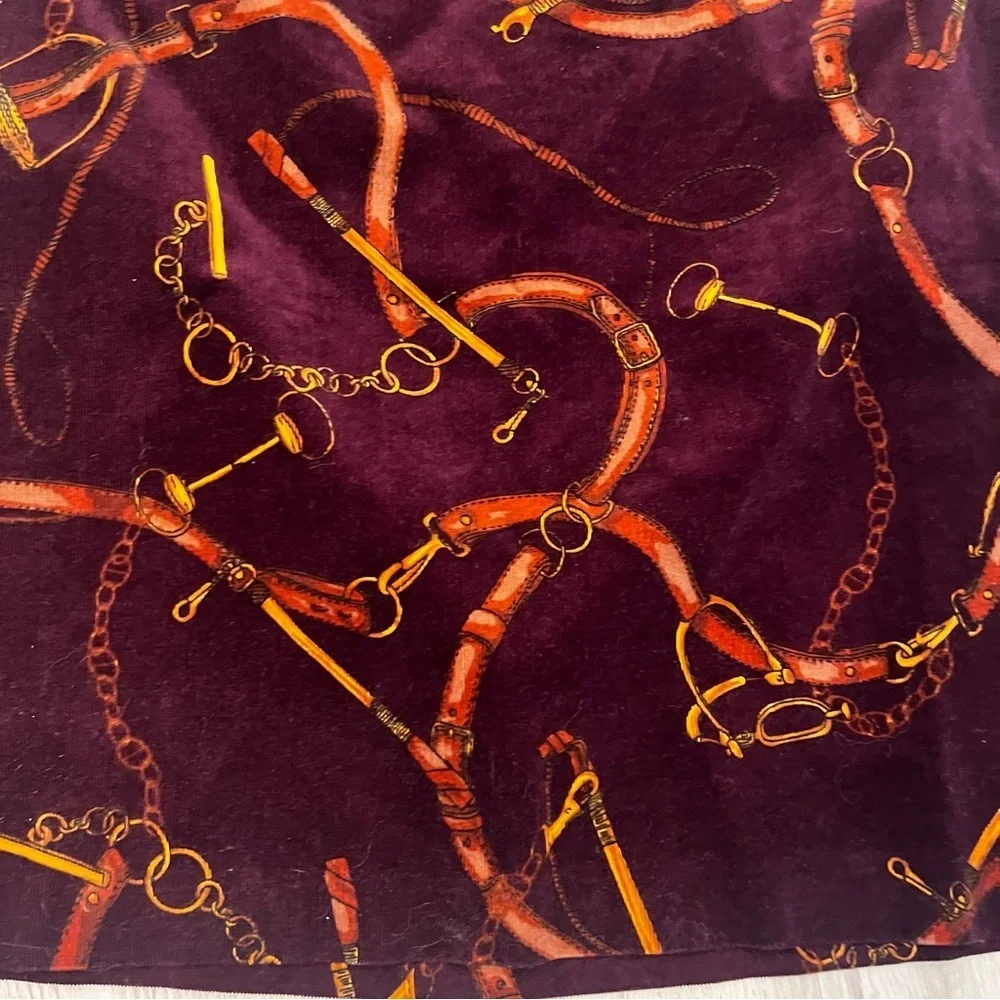 NWT Talbots Equestrian Print Corduroy A-line Skirt 18 - Picture 7 of 8